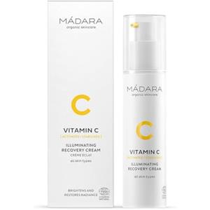 MÁDARA Organic Skincare | Crema Rigenerante Illuminante alla Vitamina C - 50 ml, Con acido ialuronico ed estratto di alghe, lucidante, illuminante, idratante, per tutti i tipi di pelle, vegana