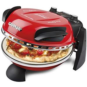 G3 Ferrari G10006 Pizza Express Delizia, Forno Pizza, 1200 W, Termostato regolabile 400°C, Pizza fragrante in 5 minuti, Doppia resistenza riscaldante, Ricettario e Palette inclusi, Rosso