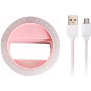 rivestiiltuogarage HITECH rosa Selfie Ring Light Ricaricabile, Luce ad Anello, Luce per Selfie 3 Livelli di Luminosità 40 LED con Clip, per Youtube, Facebook, TikTok