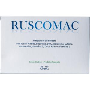 RUSCOMAC - Integratore per Patologie Oftalmiche con Mirtillo, Luteina e Zeaxantina - 30 Capsule