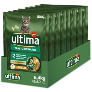 Ultima Tratto urinario Pollo - Crocchette per gatti - Confezione da 8 x 800g - Totale 6,4kg