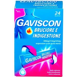 Gaviscon Bruciore e Indigestione 24 Bustine 500mg + 213mg + 325mg