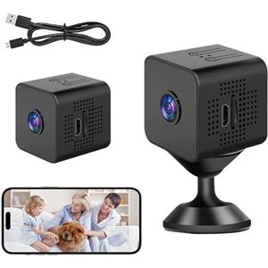 Bqweun 1080P HD Mini Telecamera Wifi Interno Video Camera, Sorveglianza Senza Fili Batteria Lunga Durata, Telecamera Wifi Interno Senza Fili, Microcamera