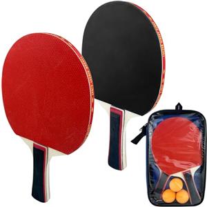 Diompirux Set da Ping Pong con 2 Racchette, 3 Palline, 1 Borsa Portatile, Set da ping pong professionale per Gioco da Interni o Esterni, ping pong da tavolo per Formatori Adulti Bambini