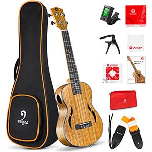 Vangoa Concert Ukulele 23 pollici in Legno di Noce Hawaii Ukuleles Acustici per Principianti Set per Studenti Adulti con Borsa