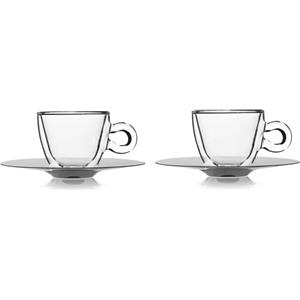LUIGI BORMIOLI Thermic Glass set 2 tazze con piatto cl 6,5 RM346