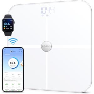 RENPHO Bilancia Pesapersone Digitale, WiFi Bluetooth, 13 Misurazioni incl. peso, Grasso Corporeo, BMI, Massa Muscolare/Ossea, Precisione 50 g