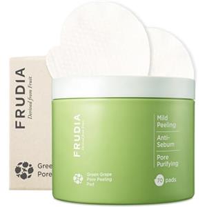 FRUDIA WELCOS FRUDIA - Tampone esfoliante per i pori dell'uva verde, esfoliante per il viso con estratto di GG, complesso dei pori del tannino e anti sebo P, cuscinetti coreani per la pulizia del viso (70