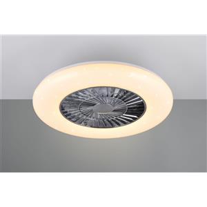 Trio Lighting VISBY VENTILATORE E PLAFONIERA LED 38W 4400lm, 2700 - 6500K CON EFFETTO CIELO STELLATO CON TELECOMANDO MULTIFUNZIONE REGOLAZIONE INTENSITA' E TEMPERATURA DI COLORE D.60CM
