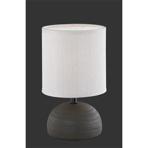 Trio Lighting LUCI LAMPADA DA TAVOLO BASE CERAMICA MEZZA SFERA MARRONE PARALUME SABBIA H. 23CM D. 14CM ATTACCO E14