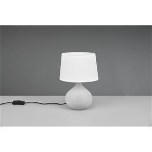 Trio Lighting MARTIN LAMPADA DA TAVOLO BASE CERAMICA PERA SFERA CAPPUCCINO PARALUME BIANCO H. 29CM D. 20CM 1 LUCE ATTACCO E14