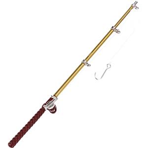 Kisangel Canna da pesca in miniatura per la decorazione della casa delle bambole, lunghezza 12,5 cm, versione dettagliata in miniatura, per mini amanti della stanza, decorazione fai da te e scena