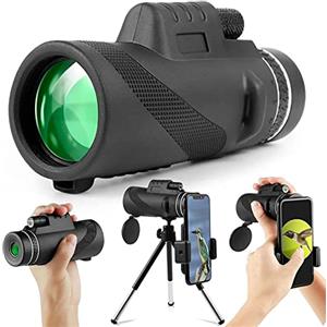 SweAtz Telescopio monoculare, binocolo zoom BAK4 monoculare 12x50 HD con supporto per smartphone e treppiede, telescopio monoculare impermeabile per birdwatching partite di calcio giochi con la pal