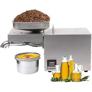 hzexun Automatico Elettrico Pressa,Controllo Temperatura Olio Pressa Macchina Caldo Olio Freddo Estrazione Expeller per Arachidi, Semi di Lino, Noci, Semi di Girasole, Sesamo