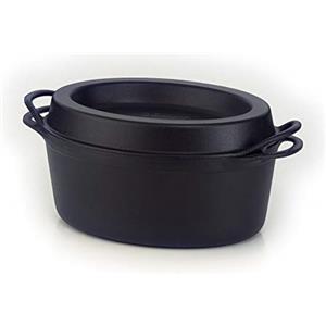 Le Creuset Doufeu ovale in ghisa vetrificata, diameter 32 cm, Nero Matt, 25084320000460