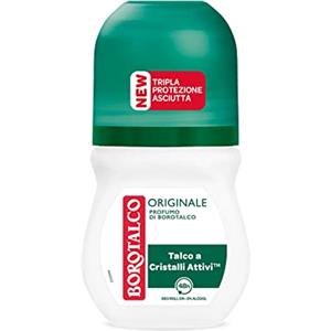 Borotalco, Deodorante Uomo Roll On Asciutto Originale, Formula Senza Alcool con Talco Assoluto, Assorbe il Sudore, Profumo Borotalco, 72h di Efficacia - 1 Flacone da 50 ml