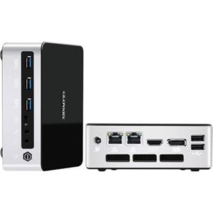 Glovary Mini PC 13th Gen Core i7 1360P (12C16T, fino a 5,00 GHz) Windows 11 Pro, DDR5 16GB RAM 256GB NVMe SSD, Micro Desktop Computer Dual LAN, Iris Xe, 5USB, HD, DP, Type-C, WiFi6, BT5.2