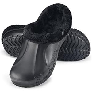 ESTRO Sabot Uomo Gomma Invernali - Zoccoli Gomma con Pelo Ciabatte Giardino Donna Zoccoli Uomo Ciabatte da Giardino A12 (45, Nero)