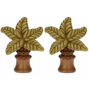 THUN - Set 2 Palme in Ceramica Decorata a Mano, Linea Presepe Classico, Decorazioni Natale Casa, 11 cm h