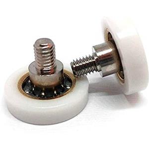 Vetroricambi.it Cuscinetti Box Doccia VR - Kit 2 Pezzi Rotelle a Sfera di Ricambio in Acciaio per Ante Doccia a Scorrimento Cuscinetto diametro 23x4x9.5x15 filettatura M5 CH4 profilo Piatto