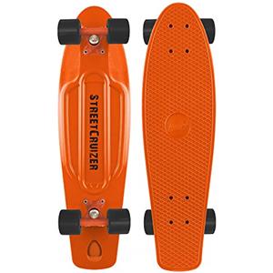 Sport1 Skateboard bambino Skateboard adulto professionale ragazzo cruiser bambini skate ragazza carver skateboard penny board (STREET CRUIZER ARANCIO)