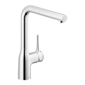 Nobili Miscelatore Monocomando Cucina Mania CU128117/1CR con Doccetta Estraibile e Bocca Girevole 180° in Ottone Cromato