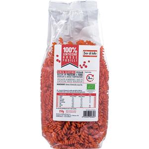 BIOTOBIO Fusilli di Lenticchie Rosse Bio - 100% Lenticchie Rosse, Ricchi in Proteine e Fibre, Adatti ai Vegani