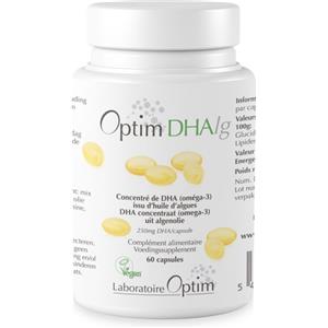 BIONOTO SPRL Optim DHA/g 60 Capsule - Integratore con 250 mg di DHA da olio di microalghe per la salute cerebrale e visiva