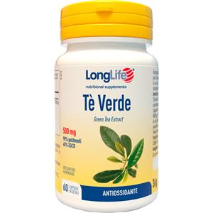 Longlife Tè Verde 500mg - Integratore Antiossidante e Drenante, 60 Capsule