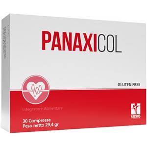 NACROS Panaxicol - Integratore alimentare con BPF, Vitamina C, Monacolina da Riso Rosso, Zinco e Resveratrolo - 30 Compresse