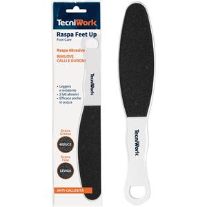 TECNIWORK Raspa Feet Up - Raspa leggera e resistente con doppia grana abrasiva per la rimozione di duroni e callosità