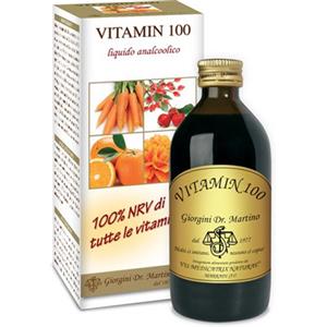 Dr. Giorgini Vitamin 100 Liquido Analcolico 200 ml - Integratore Multivitaminico con 100% NRV di tutte le vitamine