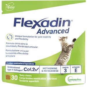 Vetoquinol Flexadin Advanced Gatto - Mangime Complementare Articolazioni, 60 Tavolette Appetibili Masticabili