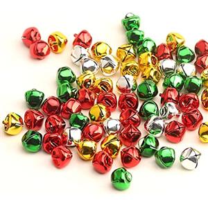 YIEUR campanelli Natalizi 12mm Colorati, 200 Pezzi campanelli Fai da Te per Decorazioni Natalizie ghirlande Decorazioni