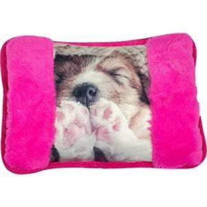 Kaxilu Borsa Acqua Calda Elettrica Con Tasca Morbida Per Le Mani Piedi Scaldaletto Fantasia Cagniolino Colore Rosa