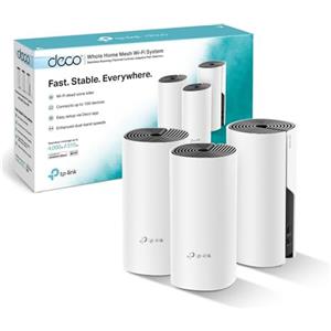 TP-Link Deco M4 WiFi Mesh, Dual Band AC1200, 2 Porte Ethernet Gigabit, Modalità Router e Access Point, Parental Control, 3 Pezzi con Copertura fino a 370 m2