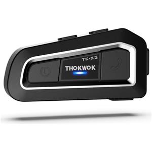 THOKWOK Interfono Moto Bluetooth, TK-X2 Auricolare per Casco Moto 3 Motociclisti, Cuffie per motociclo 1000M Sistema di Comunicazione con Suono Stereo Hi-Fi/DSP&CVC/Radio FM, Universale Motoslitta/ATV