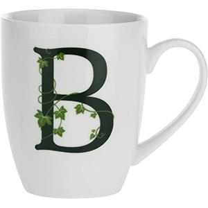 La Porcellana Bianca Atupertu Mug Lettera 'B' in Porcellana Bianca con Decorazione in Oro - Capienza 380ml