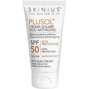 Skinius Plusol Crema Solare Viso SPF 50 - Protezione Antietà con Plusolina, 50 ml