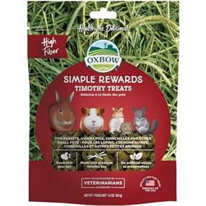 Oxbow Simple Rewards Timothy Treats - Snack sani e ricchi di fibra per conigli e piccoli animali - Confezione da 40g