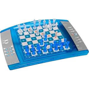 Lexibook, ChessLight, Gioco degli scacchi elettronico con tocco, tastiera sensibile ed effetti luminosi e sonori, 32 pezzi, 64 livelli di difficoltà, batteria, blu/grigio, LCG3000