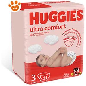 Huggies Pannolini Ultra Comfort Taglia 3 (4-9kg) - Confezione Da 21 Pezzi