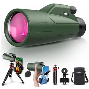HUTACT 12X56 Monocolo Professionale Potente: Telescopio Monoculare con Prisma BAK4 e Lente FMC, Cannocchiale Monocolo per Adulti e Bambini, adatto per Birdwatching, Escursionismo, Campeggio