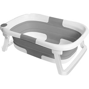 HUOLE Vaschetta bagnetto-robusto PP & TPE | ergonomico & salvaspazio | vasca da bagno bambini, bagnetto neonatiSalvaspazio,per Bambini da 0 a 36 Mesi-80 * 50 * 23-grigio