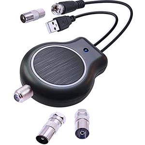 Bamberg Amplificatore di Segnale Digitale HDTV per Esterni o Interni Amplificatore di Segnale per Antenna TV HD FM DVB Alimentato Tramite USB 32DBI