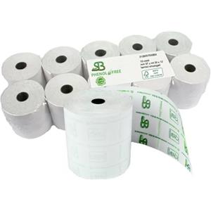 SABACART Blister 10 rotoli di carta termica lunga durata 57,5mm x 80mt Ø77mm - Phenol Free