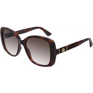 Gucci Womens GG0762S Sunglasses, Havana Brown, 56, Havana, 56-18 - 145