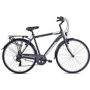 Legnano CESENATICO, City Bike Uomo, Grigio Scuro Matt o Bianco o Blu, 50