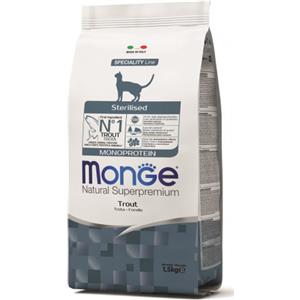 Monge per Gatto Sterilised con Trota per Gatto da 1,5 kg