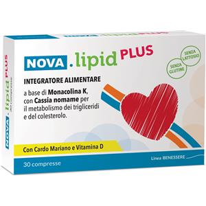 Nova Argentia Nova Lipid Plus - Integratore Alimentare 30 Compresse per il Controllo del Colesterolo con Monacolina K e Cassia Nomame